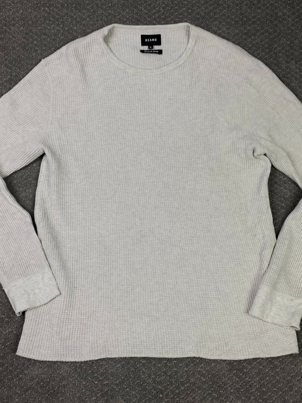 BEAMS Made in Japan Waffle Knit Thermal Shirt Mens XL Fits like Medium Large